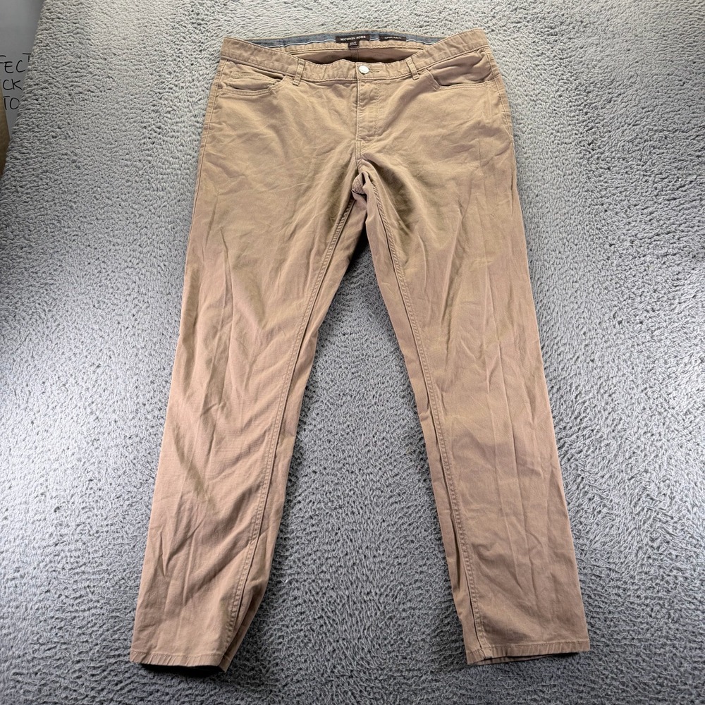 Michael Kors Parker Pant Mens‎ 36x32 Brown Chino Straight Slim Business Career